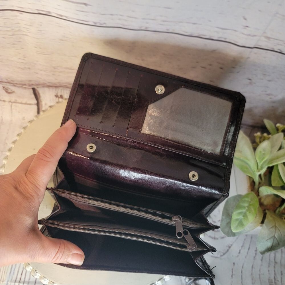 Vintage Rare 1950s -60s Ruby Red Lizard Leather Envelope Wallet - Picture 4 of 9